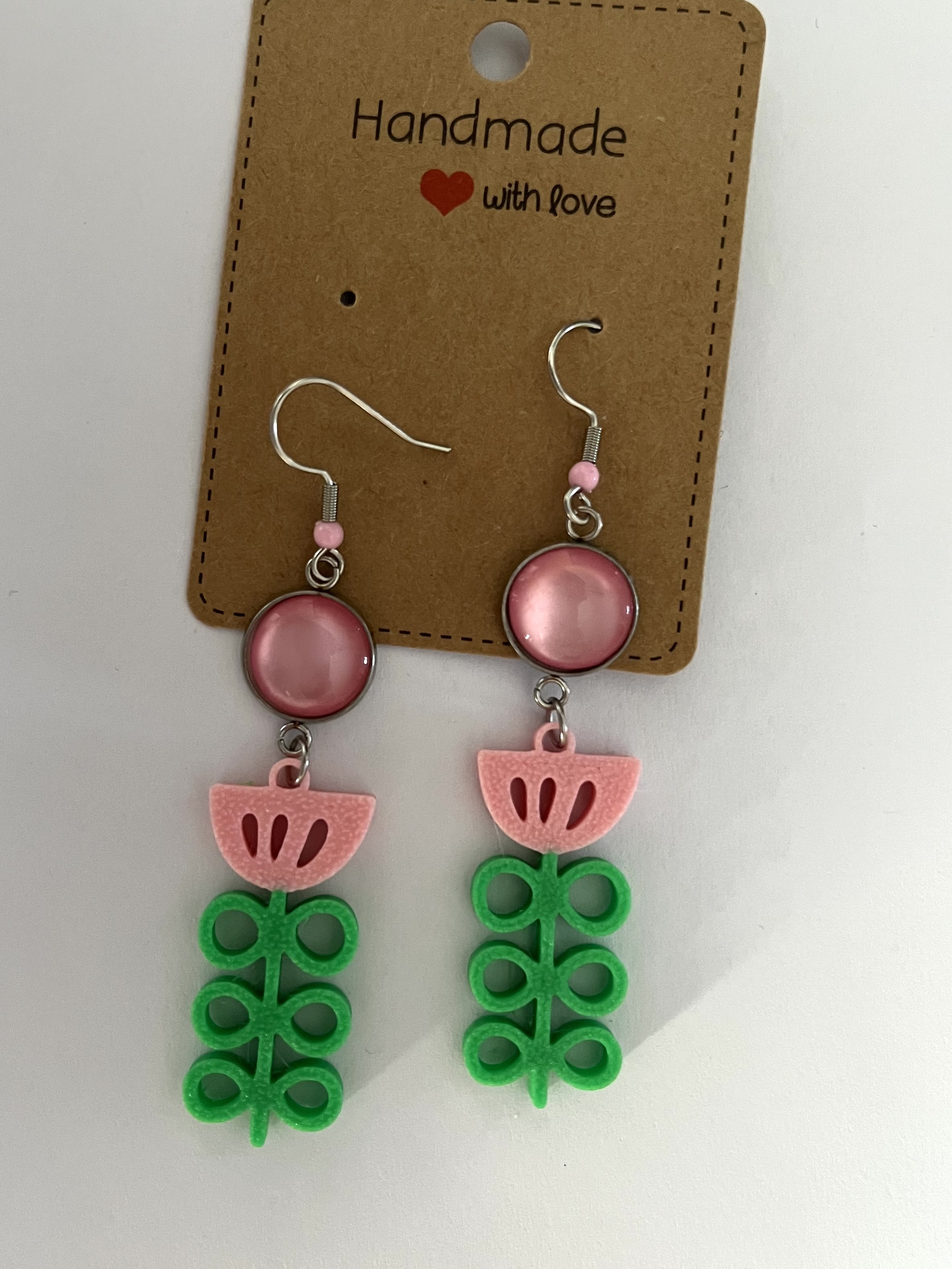 Boucles d’oreilles fantaisies fleurs scandinaves