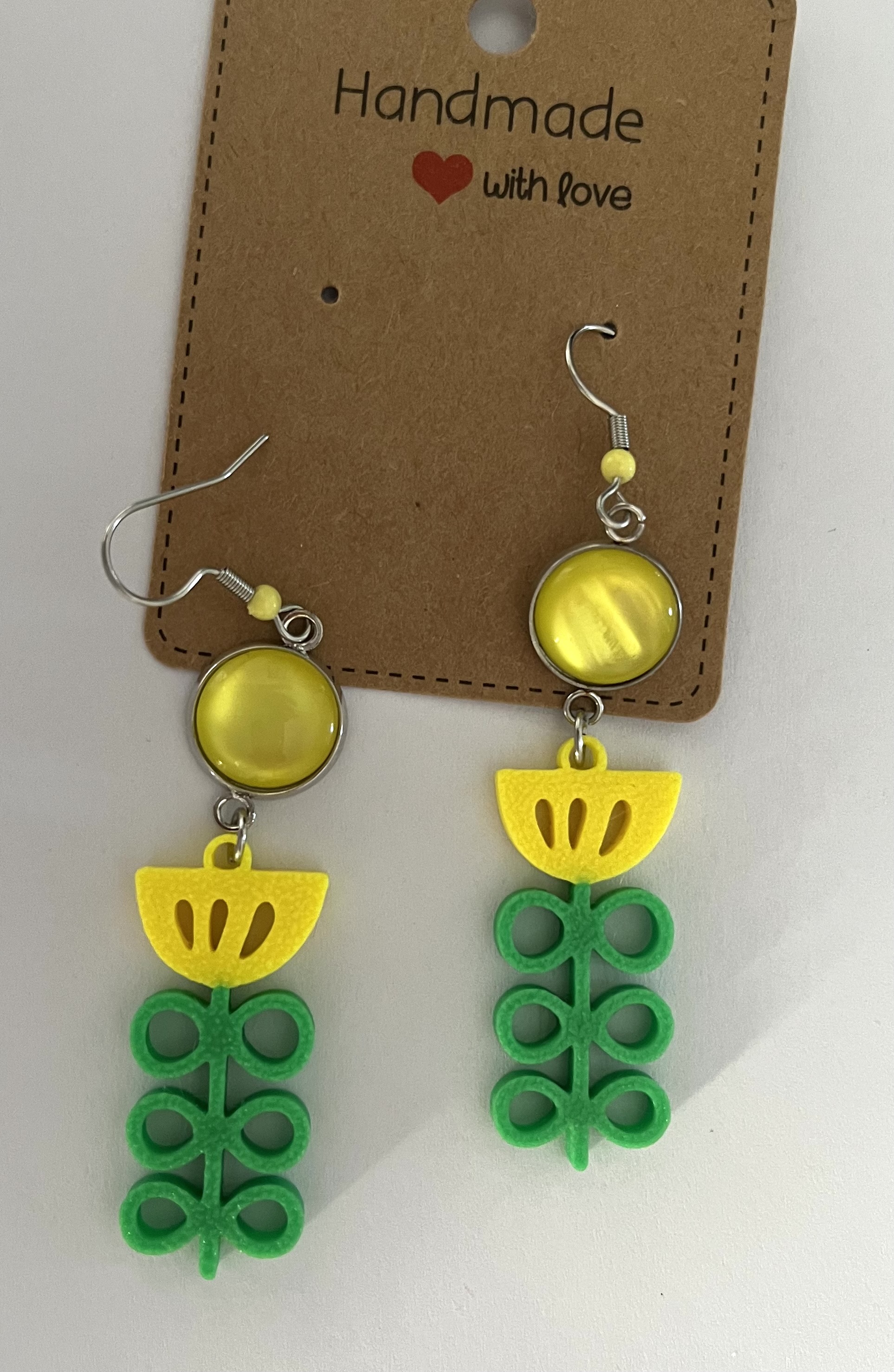 Boucles d’oreilles fantaisies fleurs scandinaves